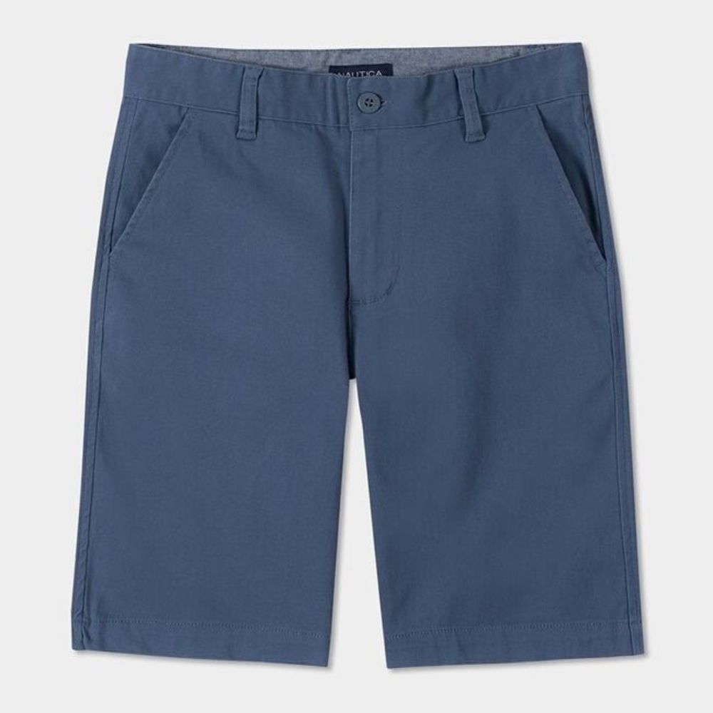 Nautica Boy's Blue Performance Adjustable Waist Bermuda Stretch Chino Shorts 6